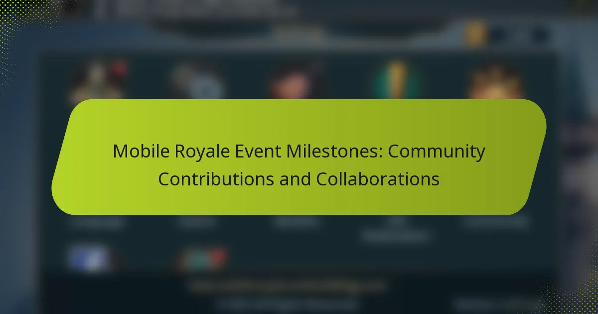Mobile Royale Event Milestones: Community Contributions and Collaborations