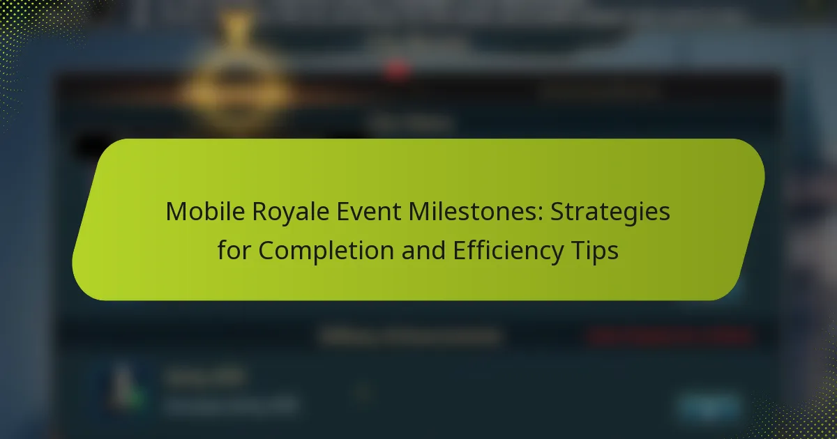 Mobile Royale Event Milestones: Strategies for Completion and Efficiency Tips