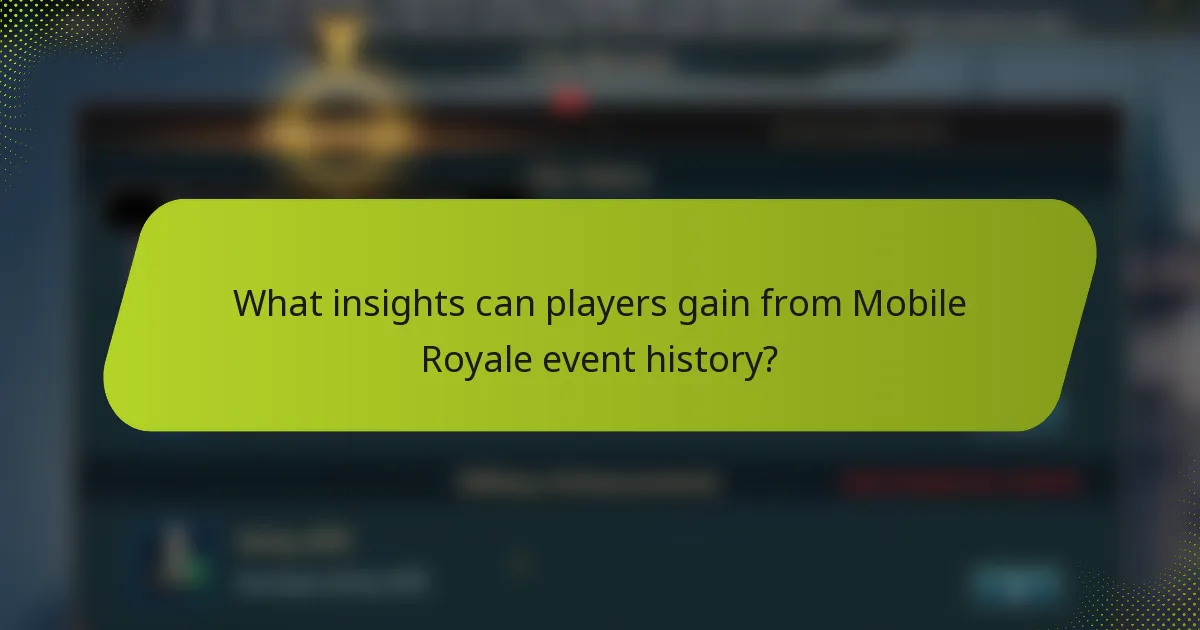 What insights can players gain from Mobile Royale event history?